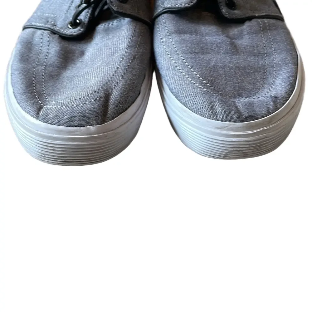 Polo Ralph Lauren Faxon Men’s Gray Canvas Sneakers Low Shoes ~ Sz 11
